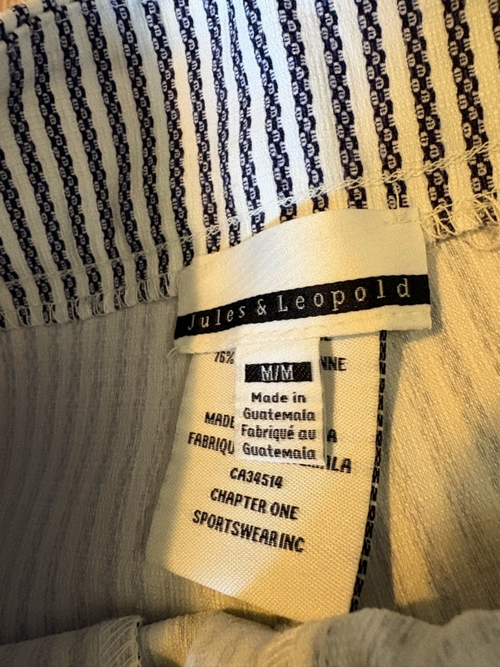 Jules & Leopold Navy and White Striped Shorts with JL Tag - Picture 2 of 7